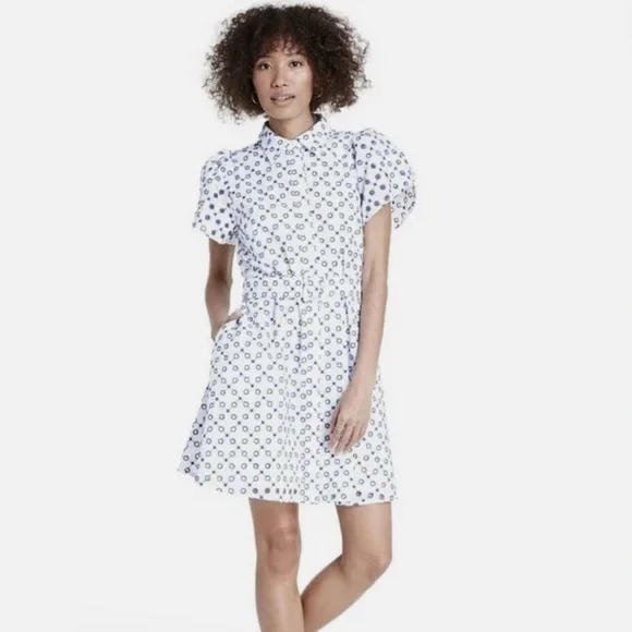 Alexis Dresses | Alexis Isaias Target White/Blue Dot Tulip Sleeve Embroidered Shirtdress | Color: Blue/White | Size: M | Nanluo7777's Closet Alexis Dresses | Alexis Isaias Target White/Blue Dot Tulip Sleeve Embroidered Shirtdress | Color: Blue/White | Size: M | Nanluo7777's Closet